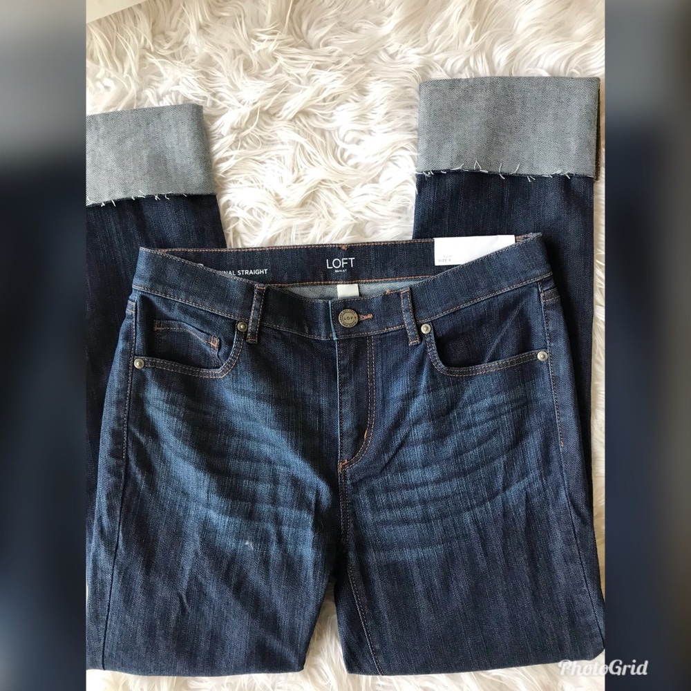 Loft Dark denim jeans size 6 NWT